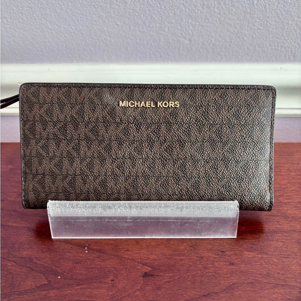 Michael Kors Signature Wallet | Brown MK Logo | EUC